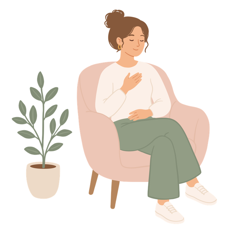 Illustration bien-être, style Fleur du Bonheur