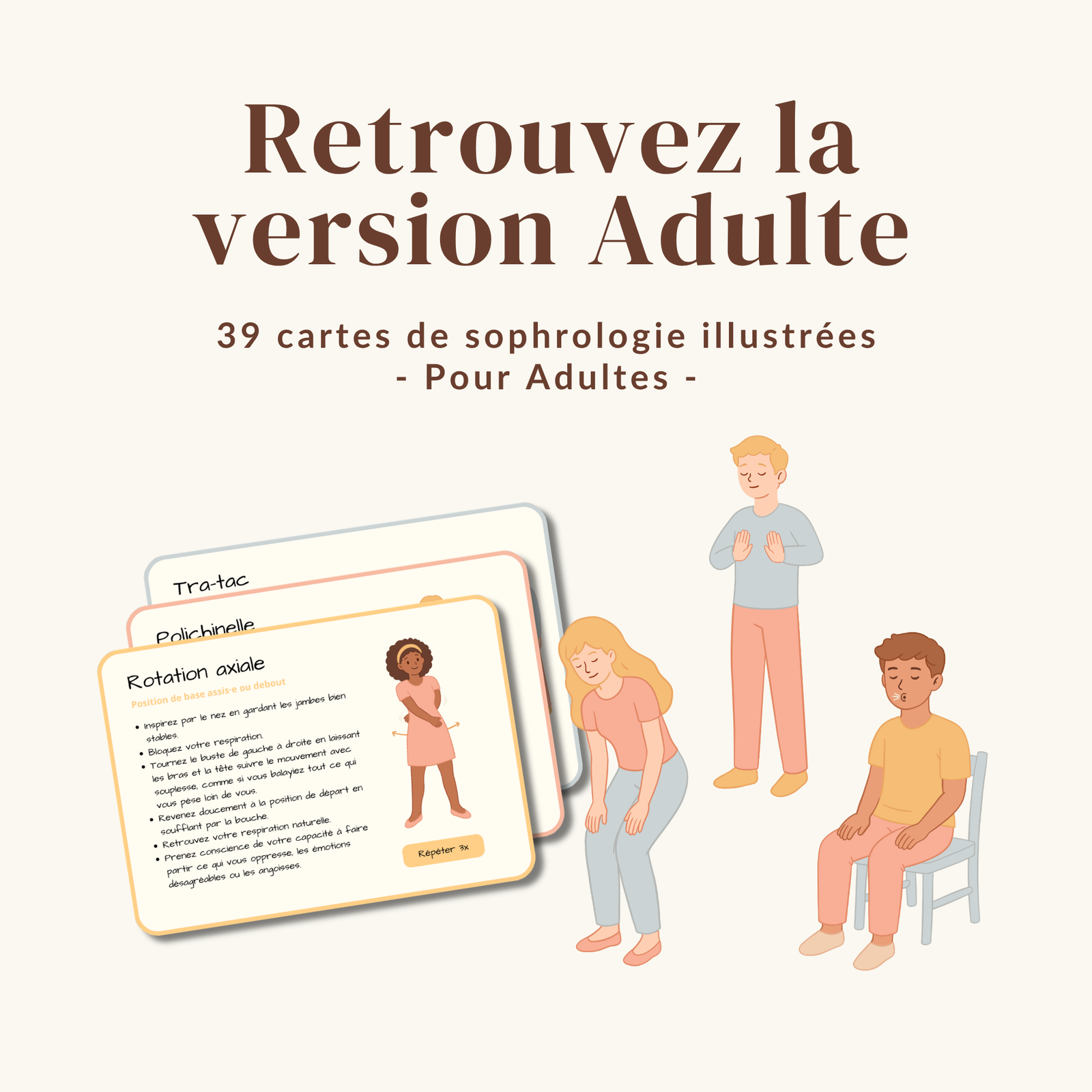 44 Cartes Relaxations Dynamiques à imprimer – Outil Sophrologue Enfant – Exercices Sophrologie PDF PNG + lien Canva 100% modifiable – Image 11