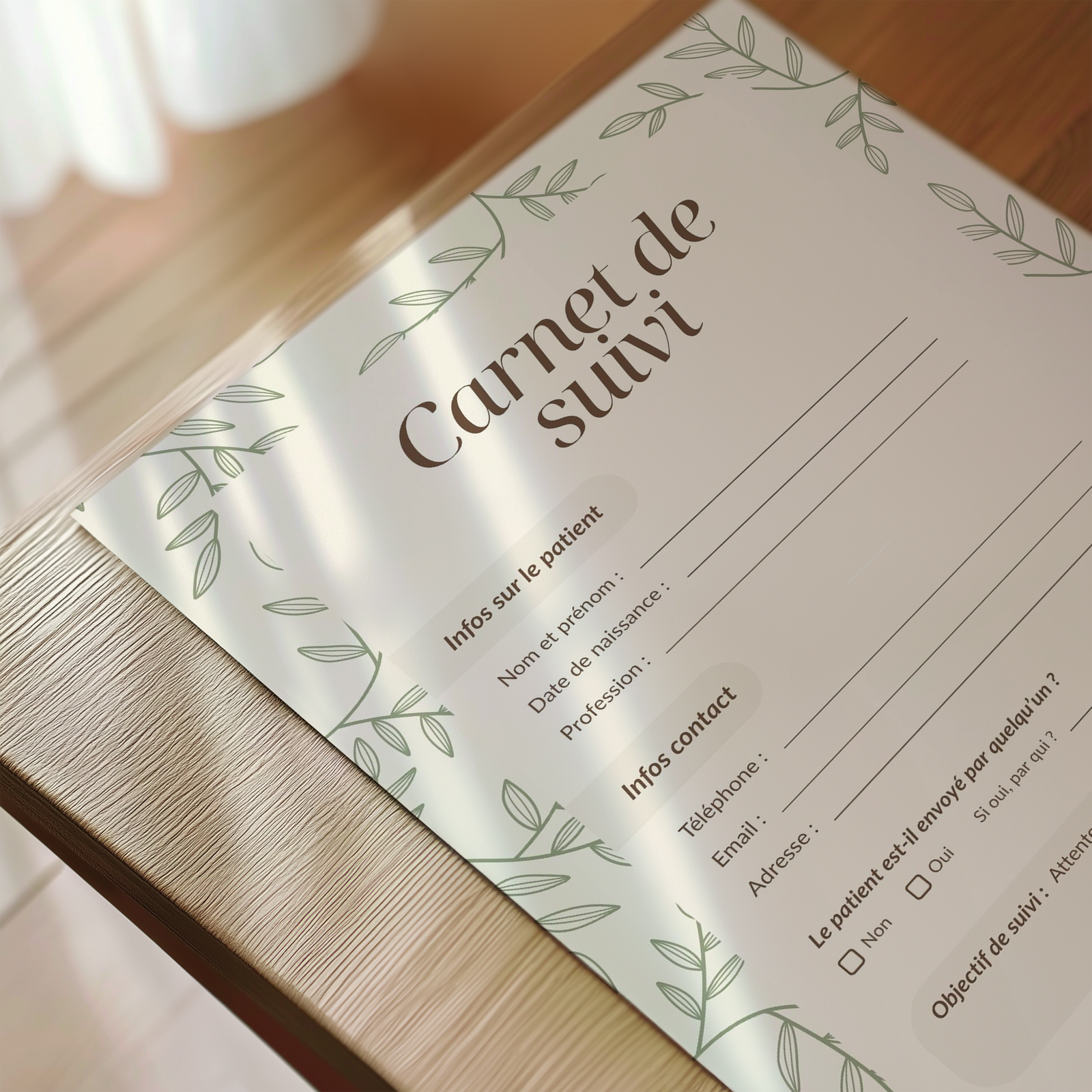 Carnet de suivi sophrologie adulte