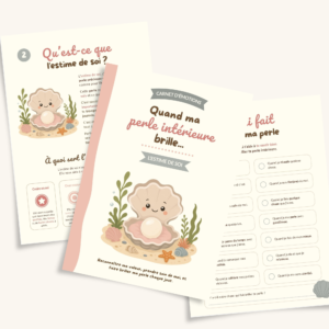 Carnet d'émotions estime de soi pour enfants – illustration huître et perle