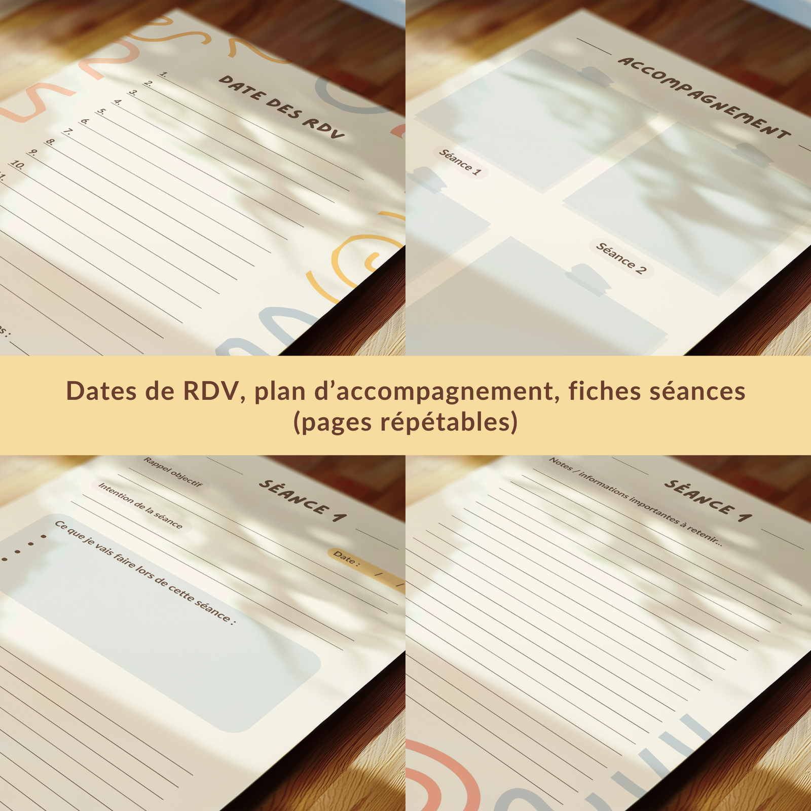 Carnet de suivi sophrologie enfant et ado à imprimer pour sophrologue Page anamnèse enfant du carnet de suivi sophrologie Carnet patient enfant sophrologie avec météo intérieure Fiche séance carnet de suivi sophrologie enfant